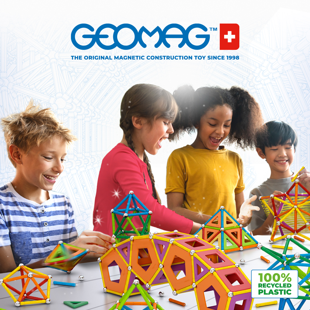 Geomag GLOW Color Recycled 60 pcs - Geomagworld STEM Toys